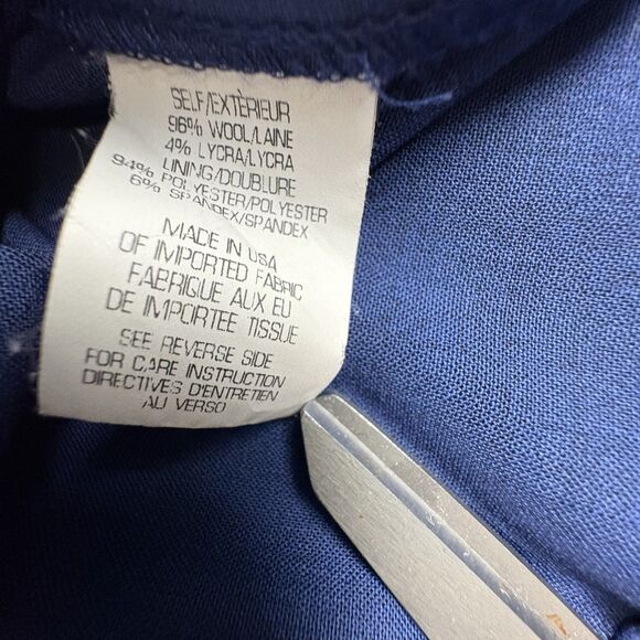 Theory Zeldia Tailor Sheath Dress Blue Wool Blend Career Shift Sz 2 Short Clean - Picture 5 of 11